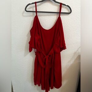 City Chic, Dressy Romper, XXL/24, Red